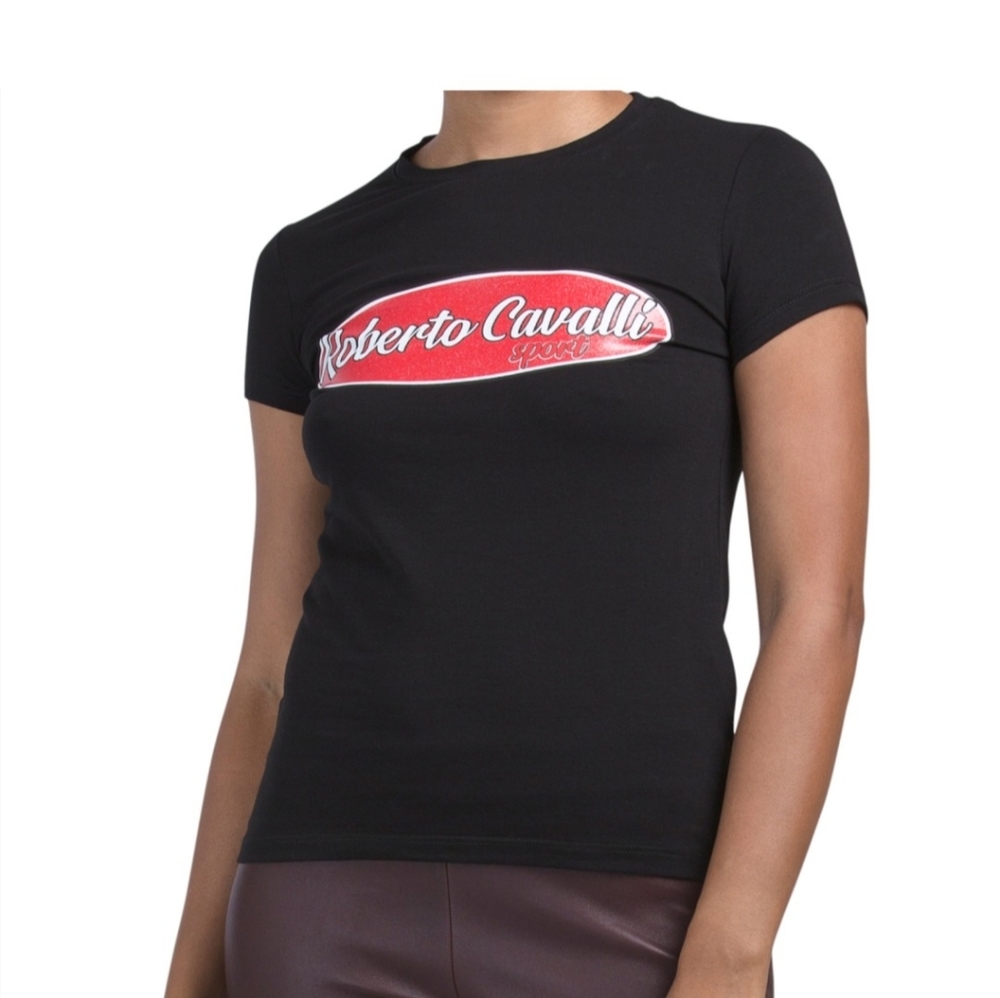 Roberto Cavalli Logo t-shirt with italic writing made in Italy 🇮🇹